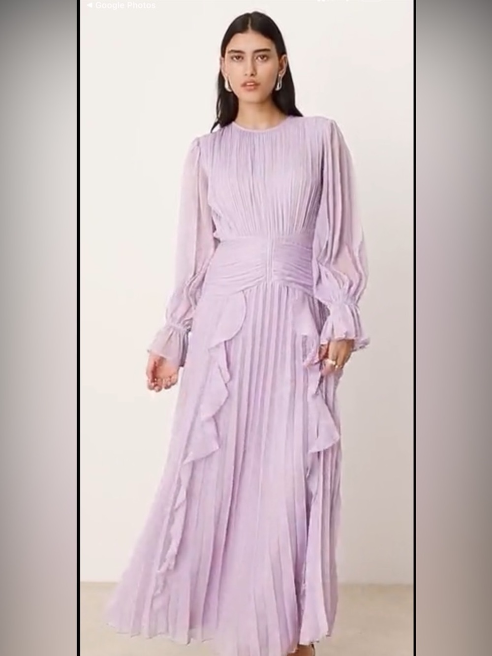 ASOS DESIGN high neck ruched belt detail maxi dress in lilac!